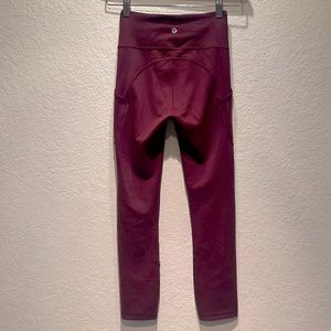 Lululemon leggings dark red high waisted size‎ 2